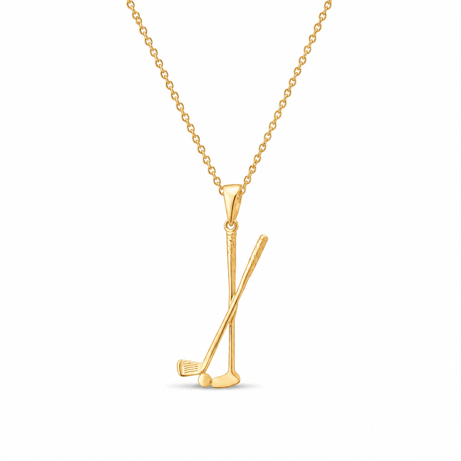 14ct Gold Golf Pendant – Elegant Golf Club & Ball Charm - Pendant Only - Kolié Fine Jewellery