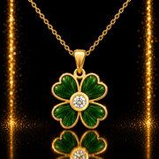 14ct Gold Green Clover Pendant – Pendant Only - Kolié Fine Jewellery