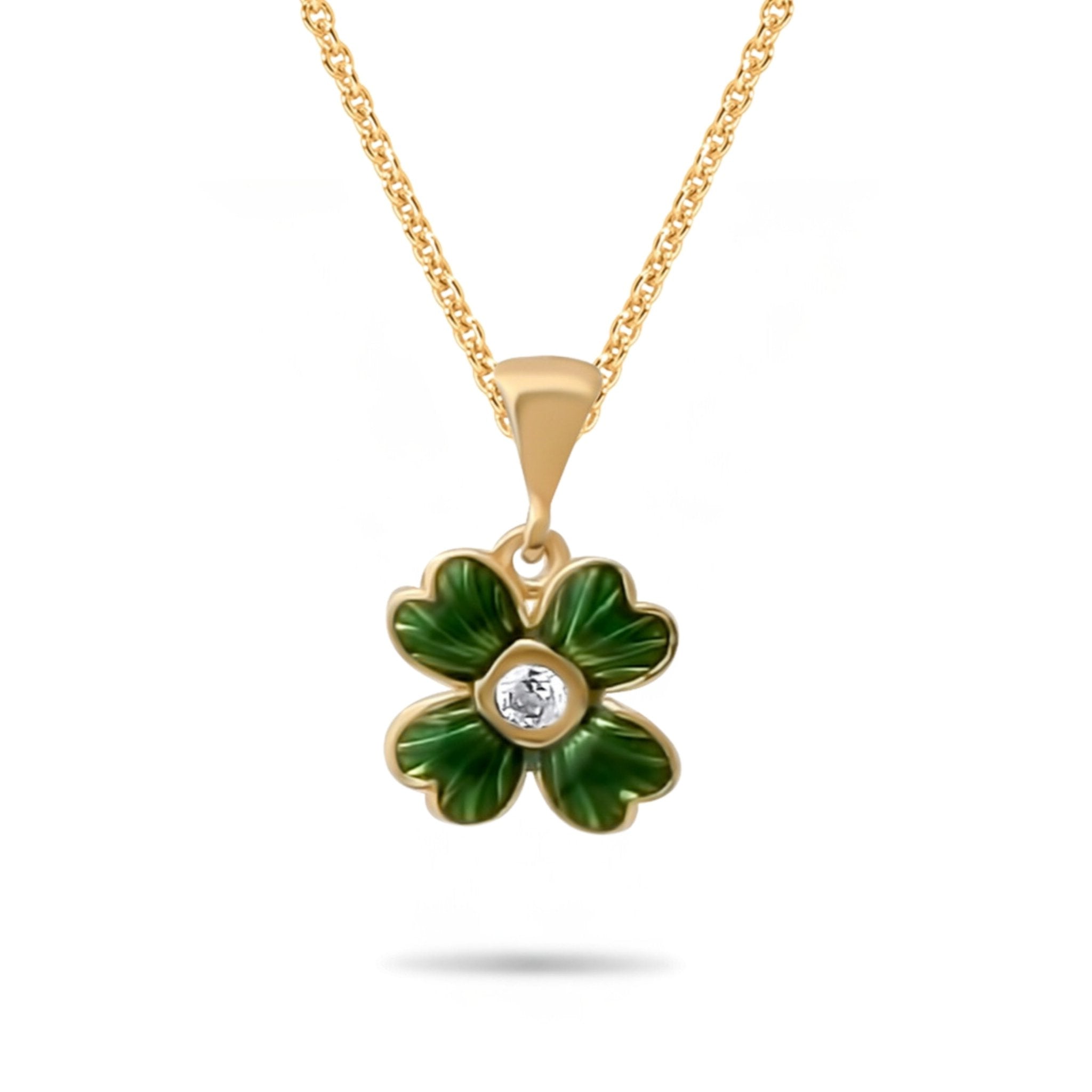 14ct Gold Green Clover Pendant – Pendant Only - Kolié Fine Jewellery