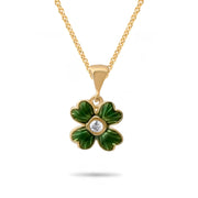 14ct Gold Green Clover Pendant – Pendant Only - Kolié Fine Jewellery