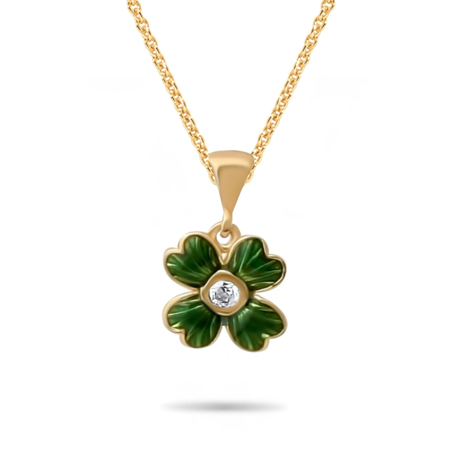 14ct Gold Green Clover Pendant – Pendant Only - Kolié Fine Jewellery