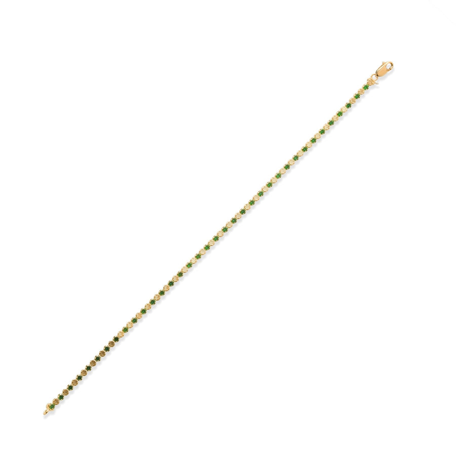14ct Gold Green Cubic Zirconia Tennis Bracelet - Kolié Fine Jewellery