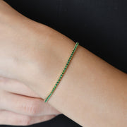 14ct Gold Green Cubic Zirconia Tennis Bracelet for Women – Elegant 14 Carat Gold Bracelet, Perfect Gift for Her - Kolié