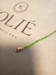 14ct Gold Green Cubic Zirconia Tennis Bracelet for Women – Elegant 14 Carat Gold Bracelet, Perfect Gift for Her - Kolié Fine Jewellery