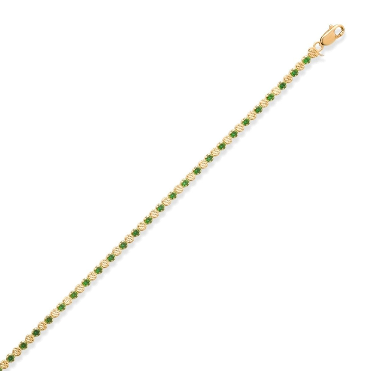 14ct Gold Green Cubic Zirconia Tennis Bracelet for Women – Elegant 14 Carat Gold Bracelet, Perfect Gift for Her - Kolié