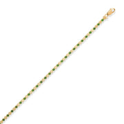 14ct Gold Green Cubic Zirconia Tennis Bracelet for Women – Elegant 14 Carat Gold Bracelet, Perfect Gift for Her - Kolié