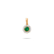14ct Gold Halo Gemstone Pendant with CZ – Available in Ruby, Emerald, and Sapphire - Pendant Only - Kolié