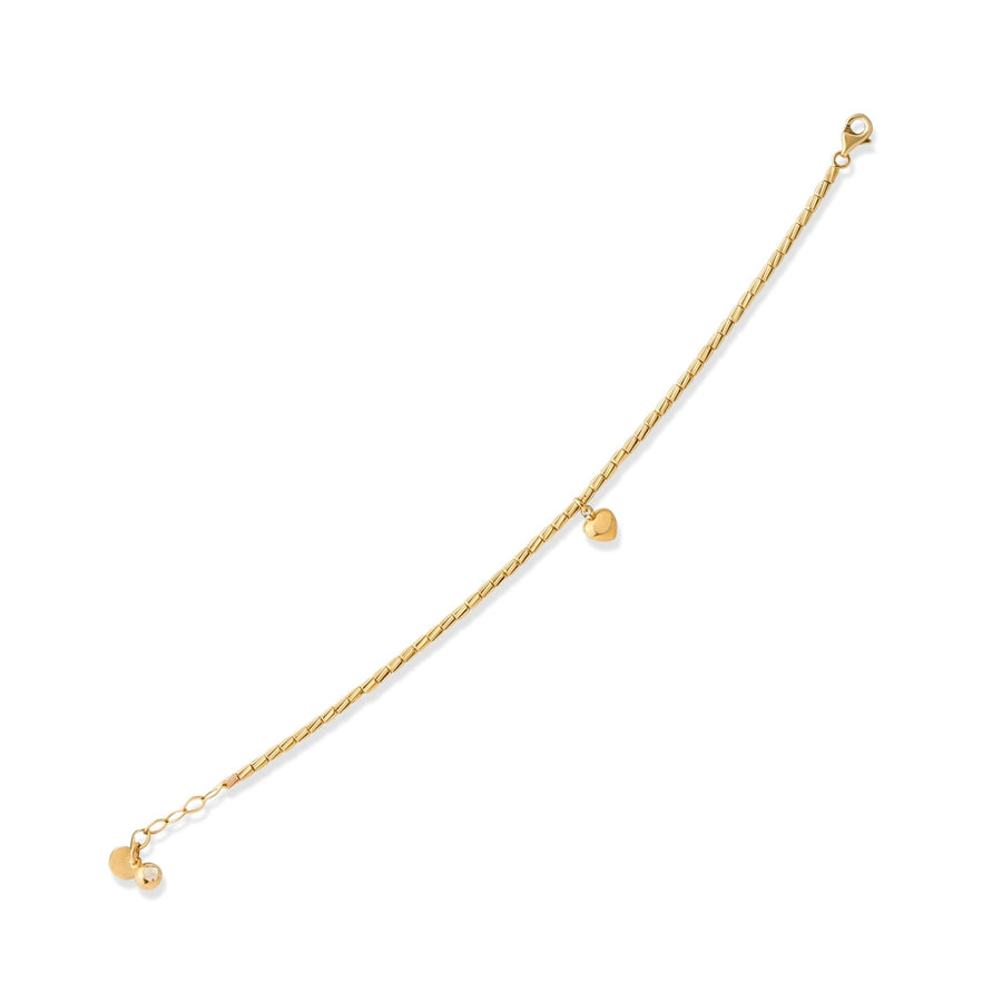 14ct Gold Heart Charm Bracelet - Kolié Fine Jewellery