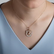 14ct Gold Horse and Horseshoe Pendant - Kolié Fine Jewellery