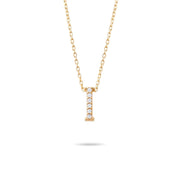 14ct Gold I Initial Necklace, Cubic Zirconia Personalised Pendant, Alphabet Letter Jewellery, Hallmarked - Kolié