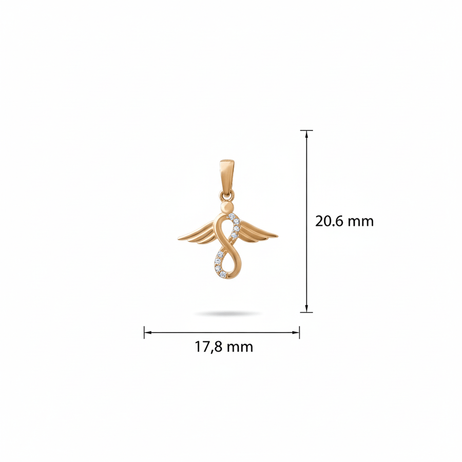 14ct Gold Infinity Angel Wings Pendant – Pendant Only - Kolié Fine Jewellery