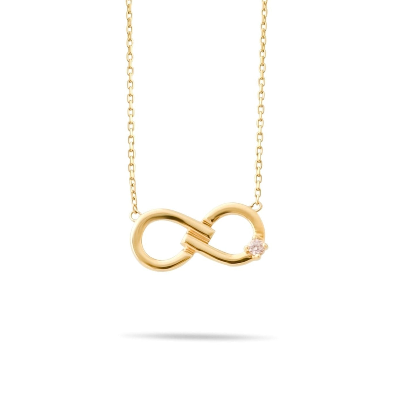 14ct Gold Infinity Necklace | Elegant Gold Pendant with Chain | Symbol of Eternity and Love - Kolié