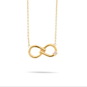 14ct Gold Infinity Necklace | Elegant Gold Pendant with Chain | Symbol of Eternity and Love - Kolié