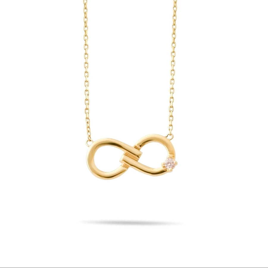 14ct Gold Infinity Necklace | Elegant Gold Pendant with Chain | Symbol of Eternity and Love - Kolié