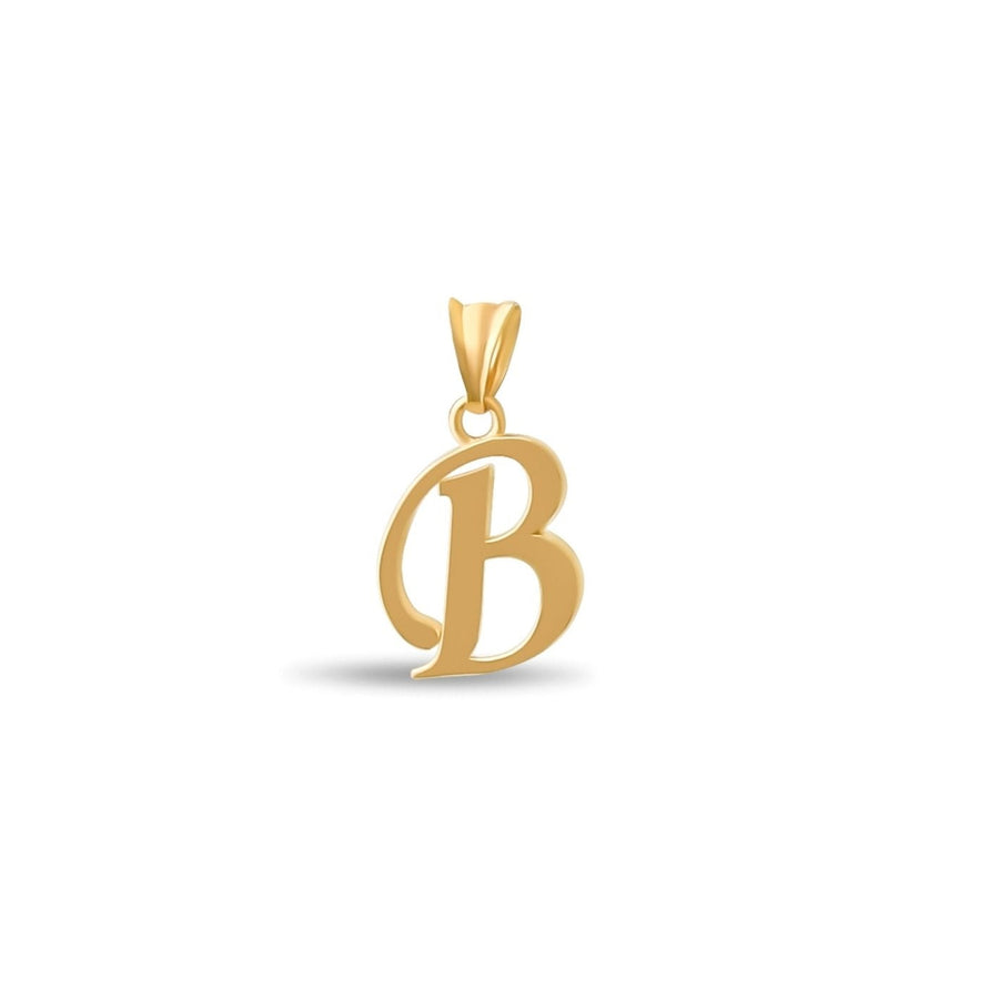 14ct Gold Initial B Pendant | Personalised Gold Alphabet Charm | Meaningful Gift | Pendant Only - Kolié