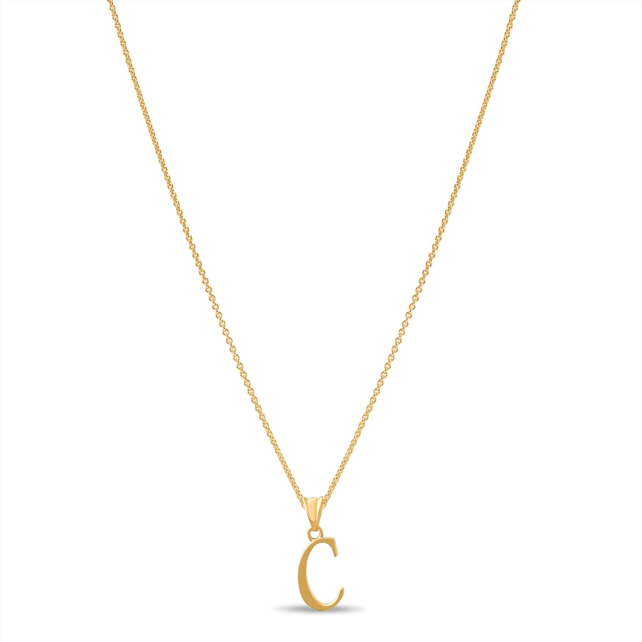 14ct Gold Initial C Pendant | Personalised Gold Alphabet Charm | Meaningful Gift | Pendant Only - Kolié