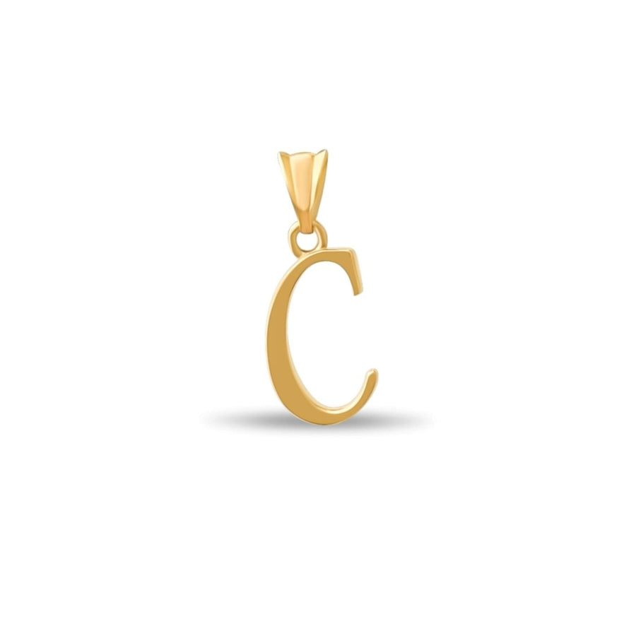 14ct Gold Initial C Pendant | Personalised Gold Alphabet Charm | Meaningful Gift | Pendant Only - Kolié