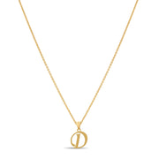 14ct Gold Initial D Pendant | Personalised Gold Alphabet Charm | Meaningful Gift | Pendant Only - Kolié