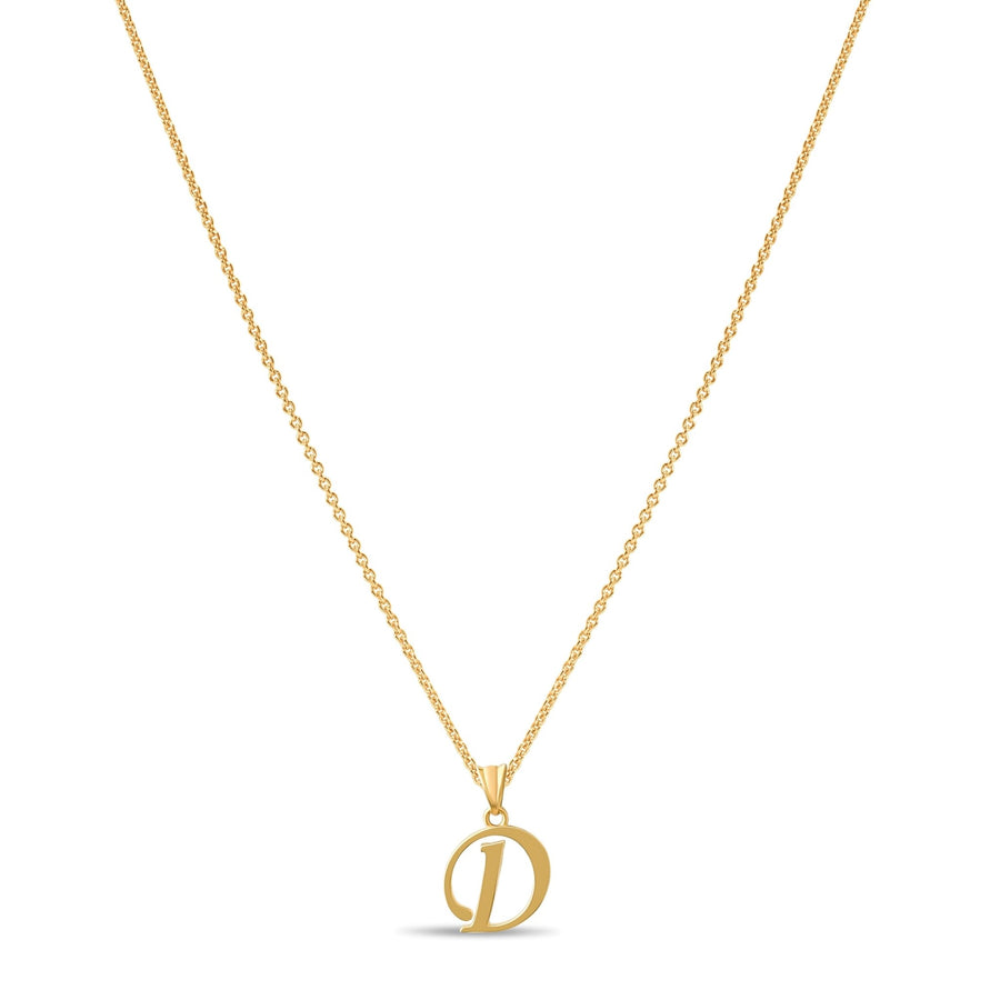 14ct Gold Initial D Pendant | Personalised Gold Alphabet Charm | Meaningful Gift | Pendant Only - Kolié
