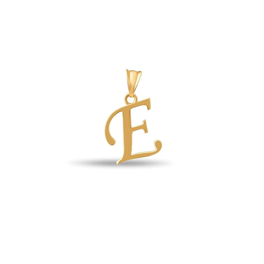 14ct Gold Initial E Pendant | Personalised Gold Alphabet Charm | Meaningful Gift | Pendant Only - Kolié