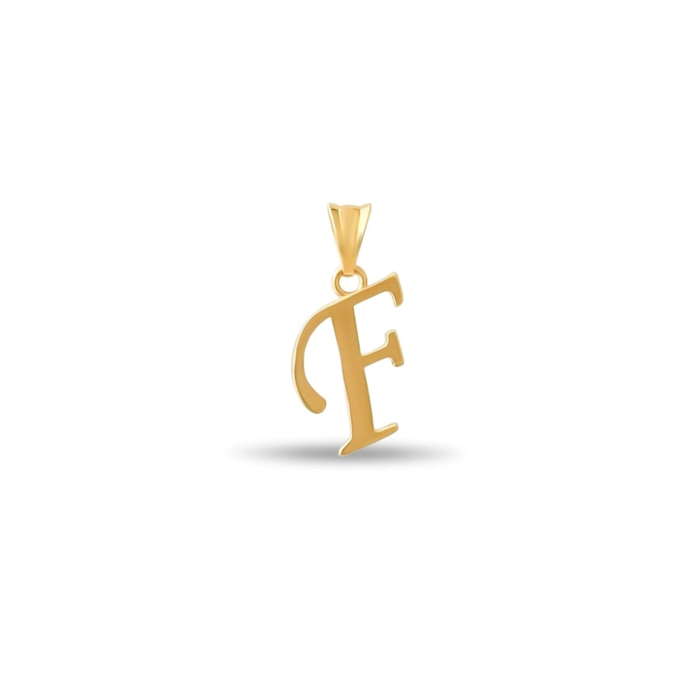 14ct Gold Initial F Pendant | Personalised Gold Alphabet Charm | Meaningful Gift | Pendant Only - Kolié