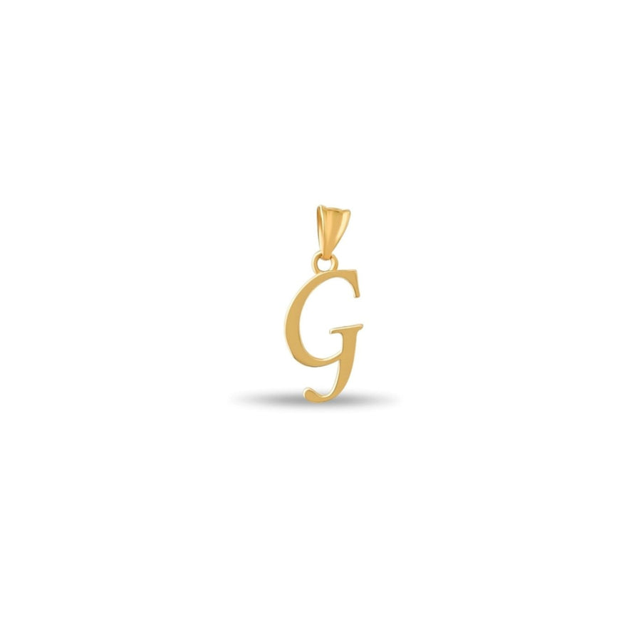 14ct Gold Initial G Pendant | Personalised Gold Alphabet Charm | Meaningful Gift | Pendant Only - Kolié