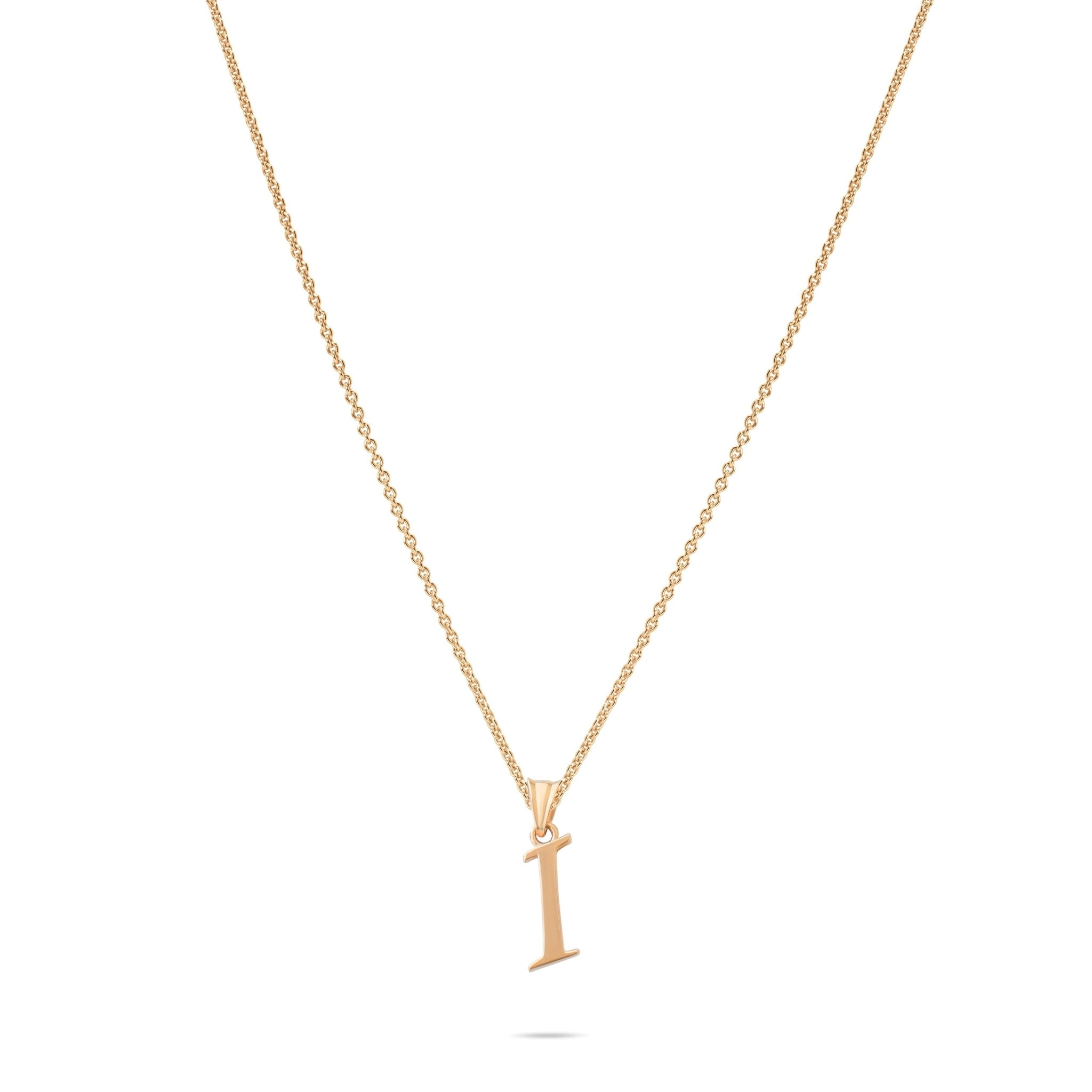 14ct Gold Initial I Pendant | Personalised Gold Alphabet Charm | Meaningful Gift | Pendant Only - Kolié