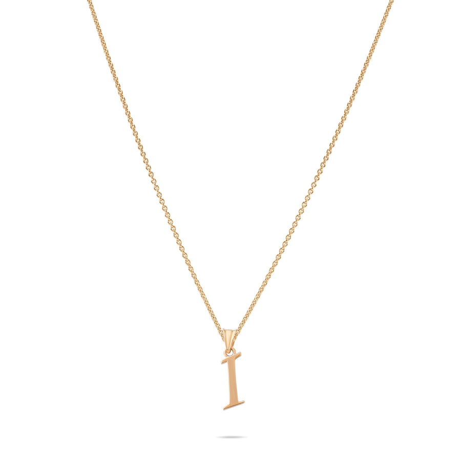 14ct Gold Initial I Pendant | Personalised Gold Alphabet Charm | Meaningful Gift | Pendant Only - Kolié