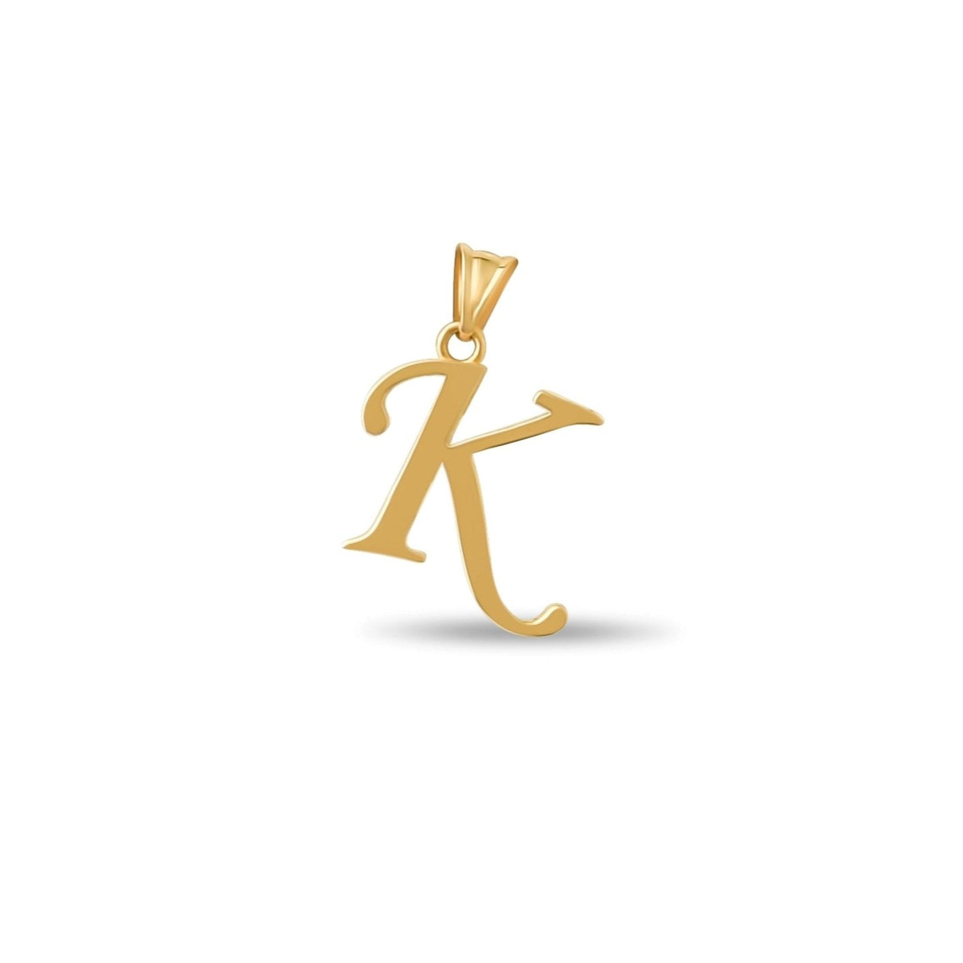 14ct Gold Initial K Pendant | Personalised Gold Alphabet Charm | Meaningful Gift | Pendant Only - Kolié