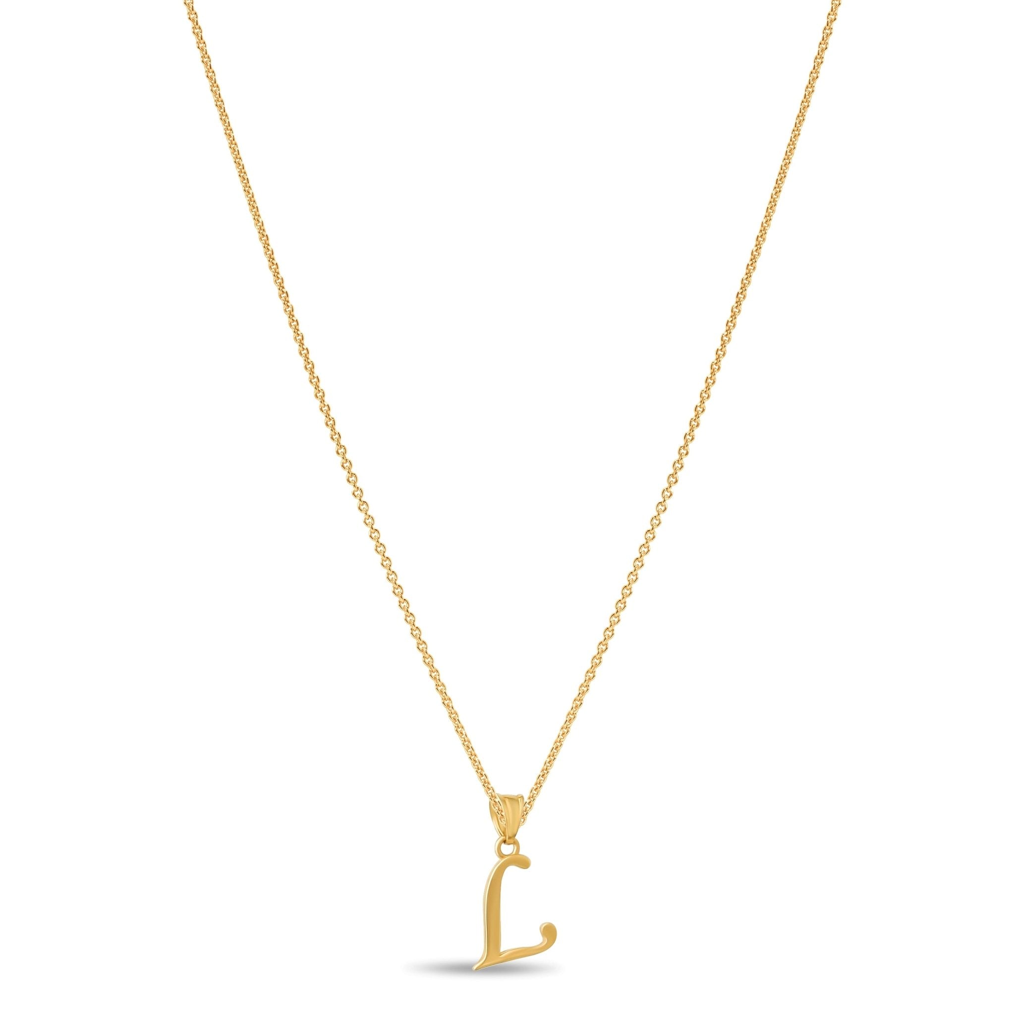 14ct Gold Initial L Pendant | Personalised Gold Alphabet Charm | Meaningful Gift | Pendant Only - Kolié