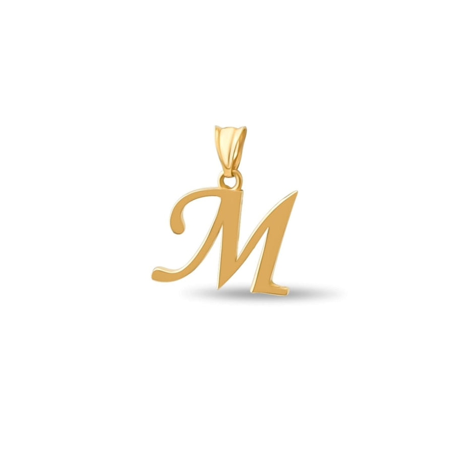 14ct Gold Initial M Pendant | Personalised Gold Alphabet Charm | Meaningful Gift | Pendant Only - Kolié