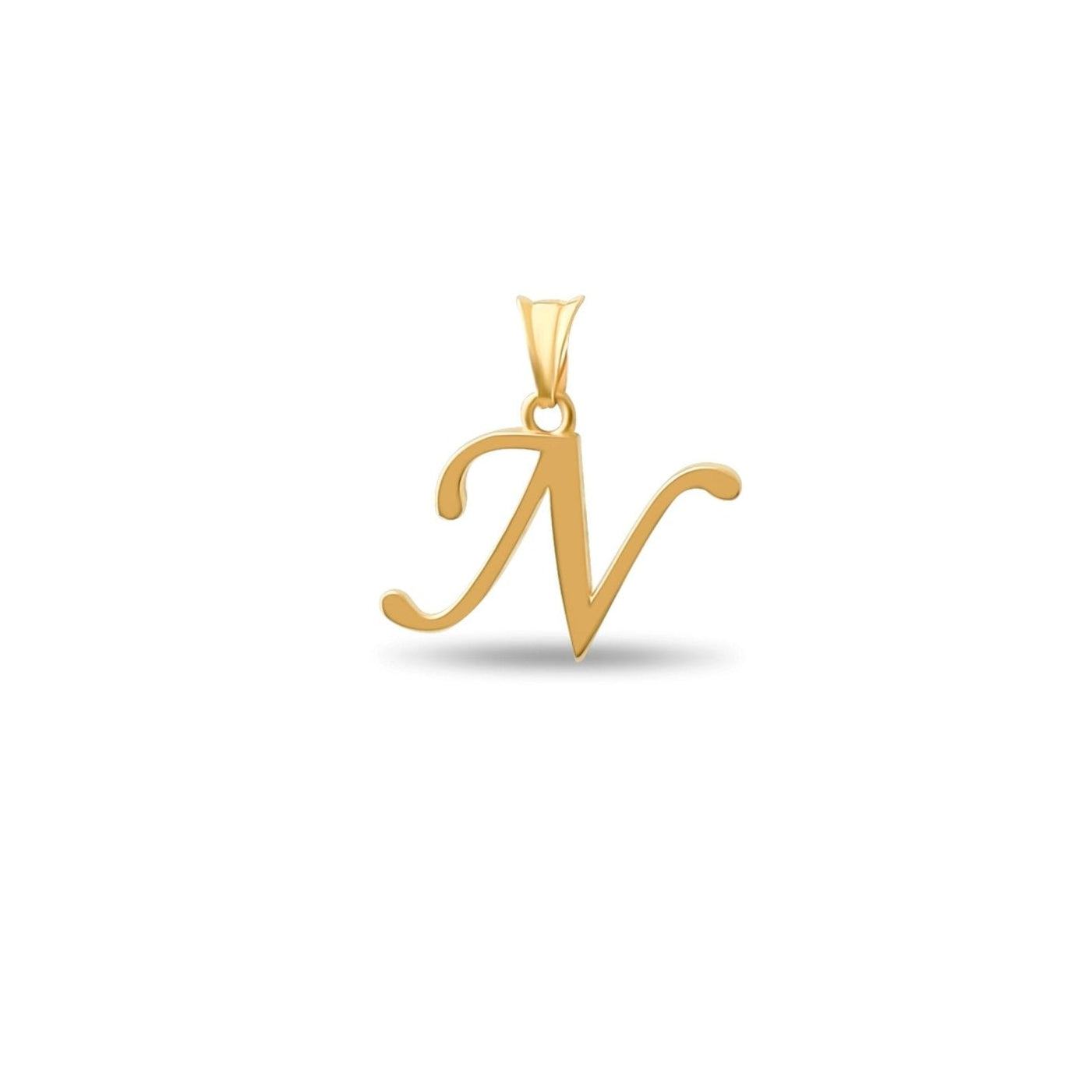 14ct Gold Initial N Pendant | Personalised Gold Alphabet Charm | Meaningful Gift | Pendant Only - Kolié