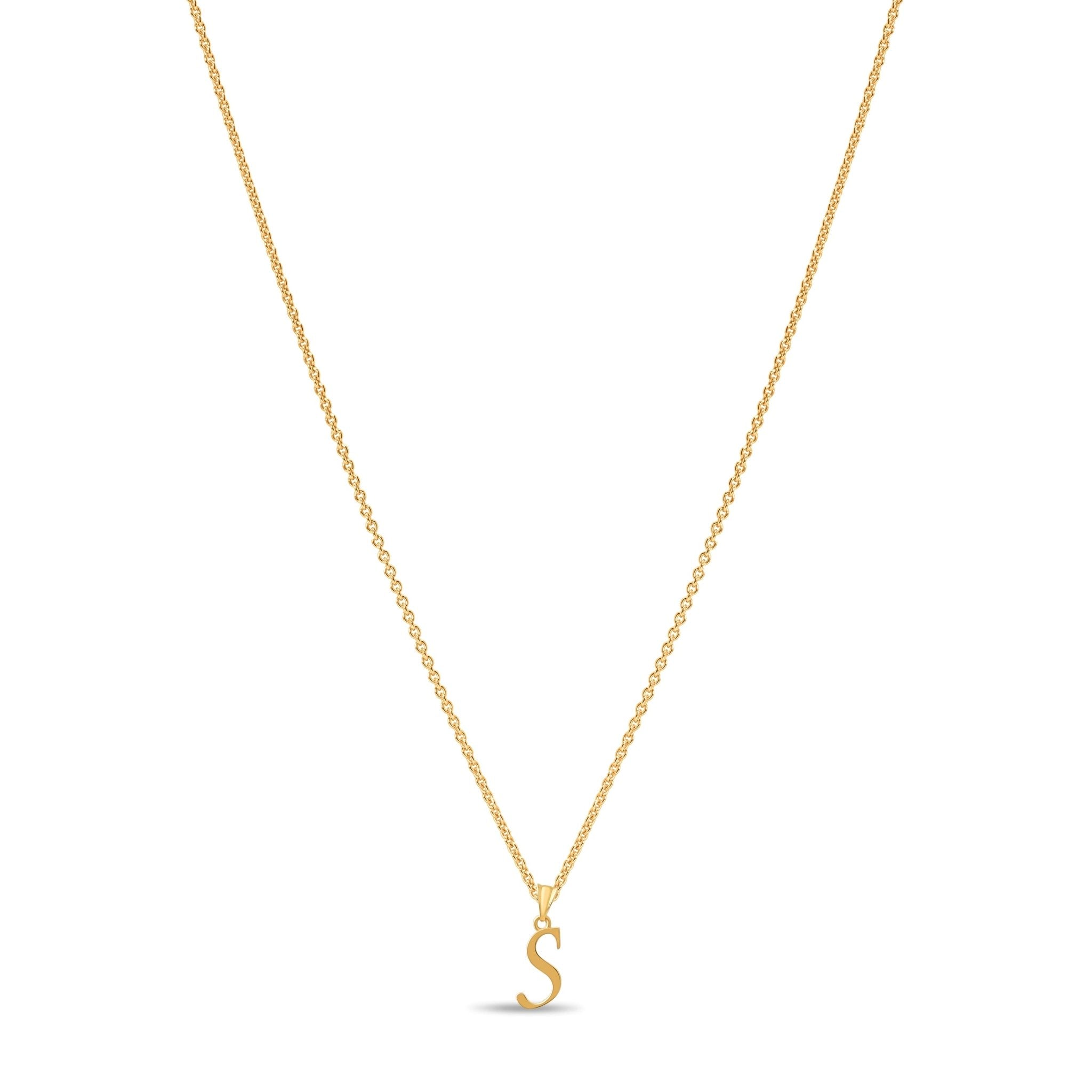 14ct Gold Initial S Pendant | Personalised Gold Alphabet Charm | Meaningful Gift | Pendant Only - Kolié