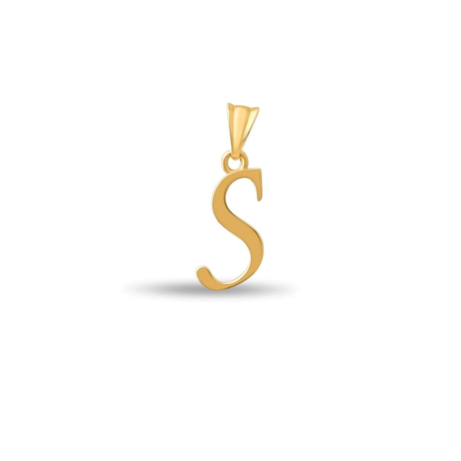 14ct Gold Initial S Pendant | Personalised Gold Alphabet Charm | Meaningful Gift | Pendant Only - Kolié