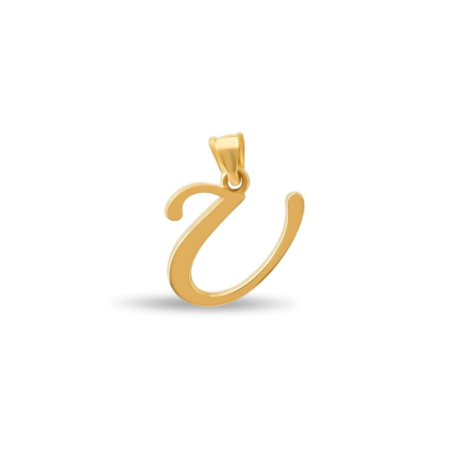 14ct Gold Initial U Pendant | Personalised Gold Alphabet Charm | Meaningful Gift | Pendant Only - Kolié