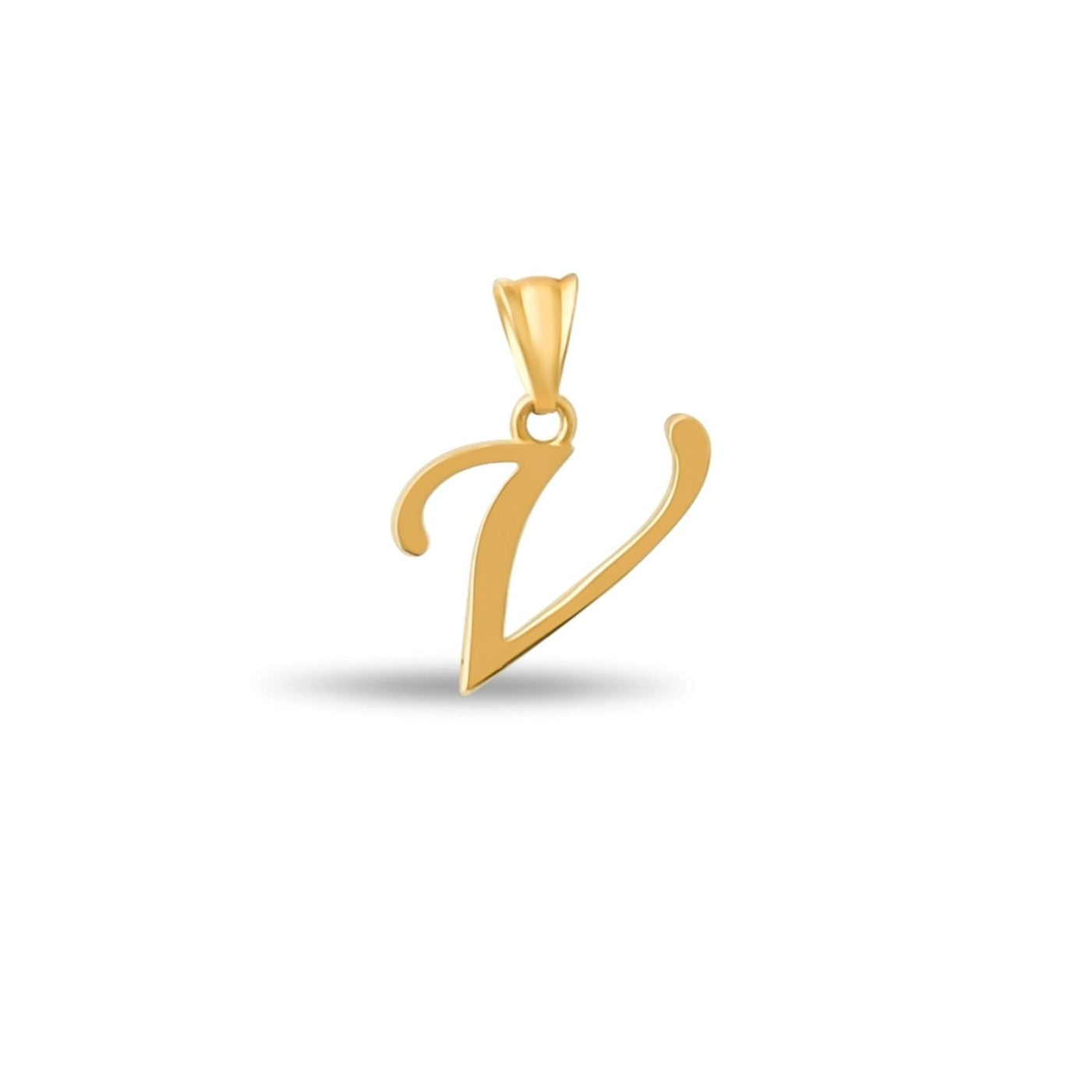 14ct Gold Initial V Pendant | Personalised Gold Alphabet Charm | Meaningful Gift | Pendant Only - Kolié