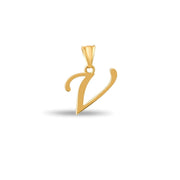 14ct Gold Initial V Pendant | Personalised Gold Alphabet Charm | Meaningful Gift | Pendant Only - Kolié