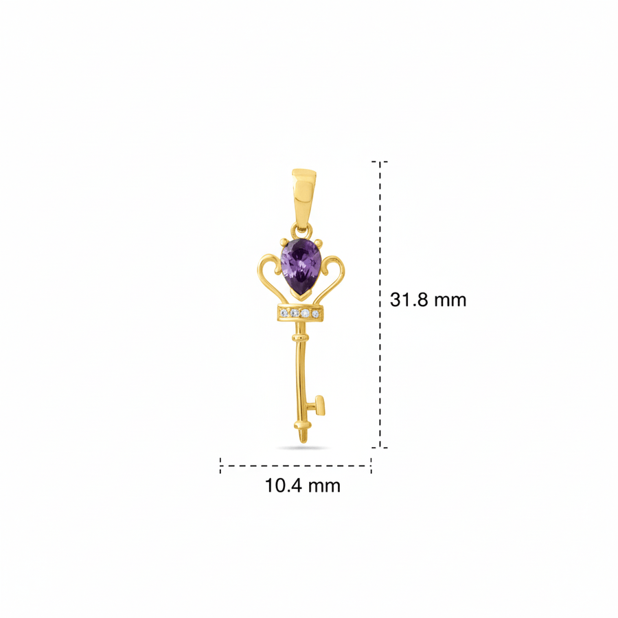 14ct Gold Key of Edinburgh Pendant - Kolié Fine Jewellery