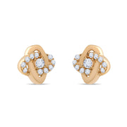 14ct Gold Knot Stud Earrings | Dainty Cubic Zirconia Twist Studs | Kolié - Kolié Fine Jewellery