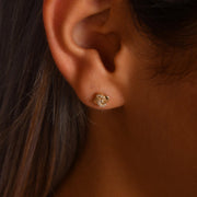 14ct Gold Knot Stud Earrings | Dainty Cubic Zirconia Twist Studs | Kolié - Kolié Fine Jewellery