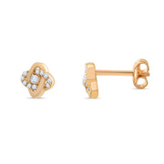 14ct Gold Knot Stud Earrings | Dainty Cubic Zirconia Twist Studs | Kolié - Kolié Fine Jewellery