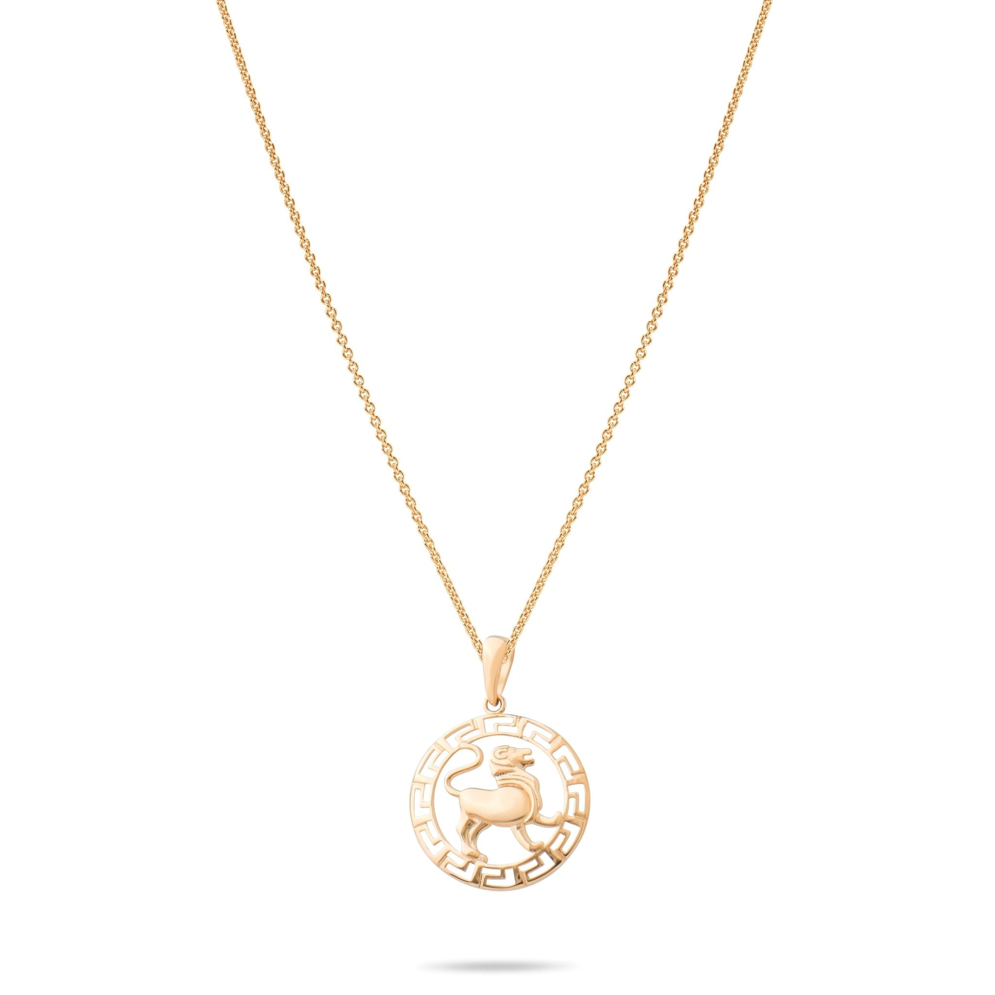 14ct Gold Leo Zodiac Pendant – Hallmarked by Edinburgh Assay Office – Astrology Gift - Pendant Only - Kolié
