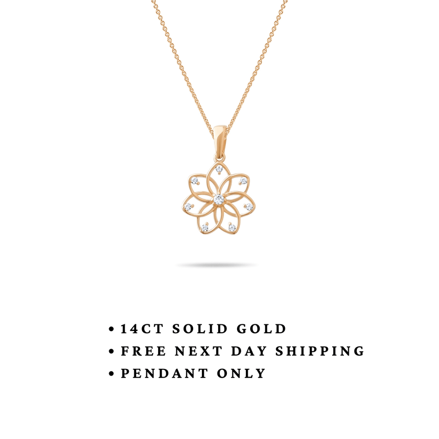 14ct Gold Lotus Pendant - Pendant Only - Kolié Fine Jewellery