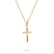 14ct Gold Minimalist, Tiny Cross Pendant – Elegant Religious, Solid Gold Jewellery - Pendant Only - Kolié