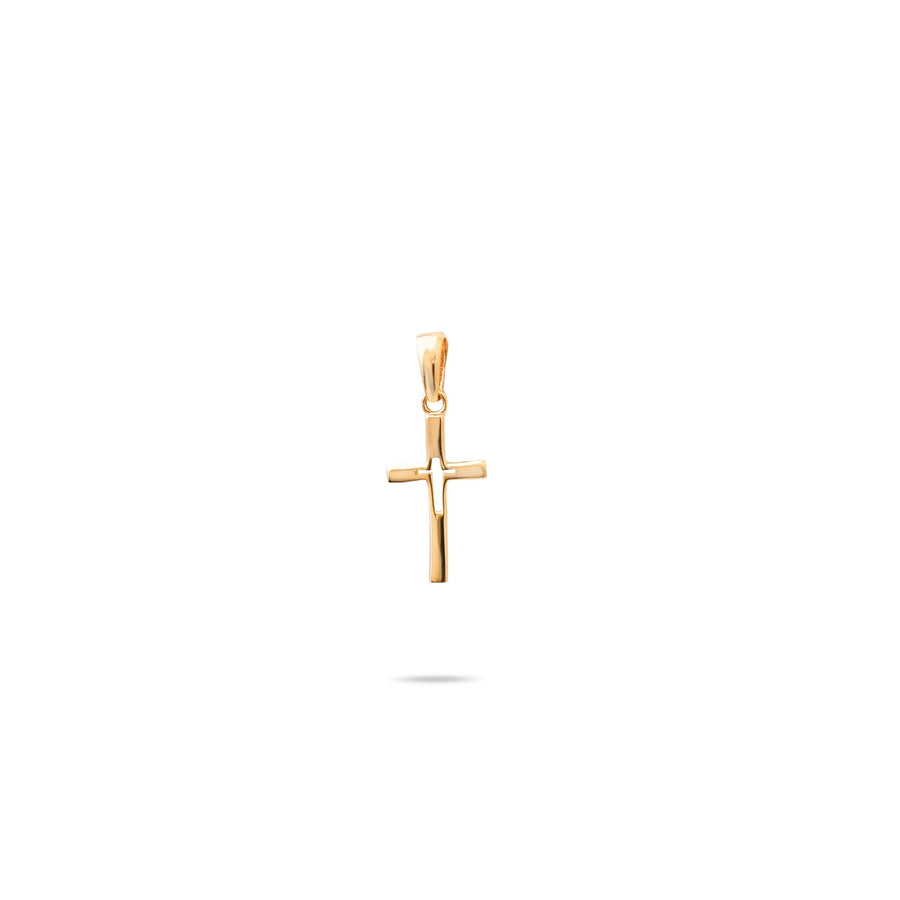 14ct Gold Minimalist, Tiny Cross Pendant – Elegant Religious, Solid Gold Jewellery - Pendant Only - Kolié
