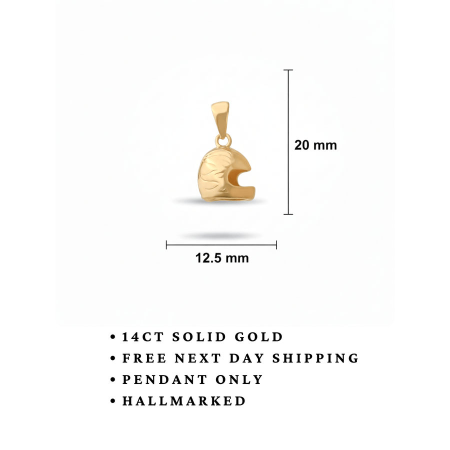 14ct Gold Motorbike Helmet Pendant – Pendant Only - Kolié Fine Jewellery