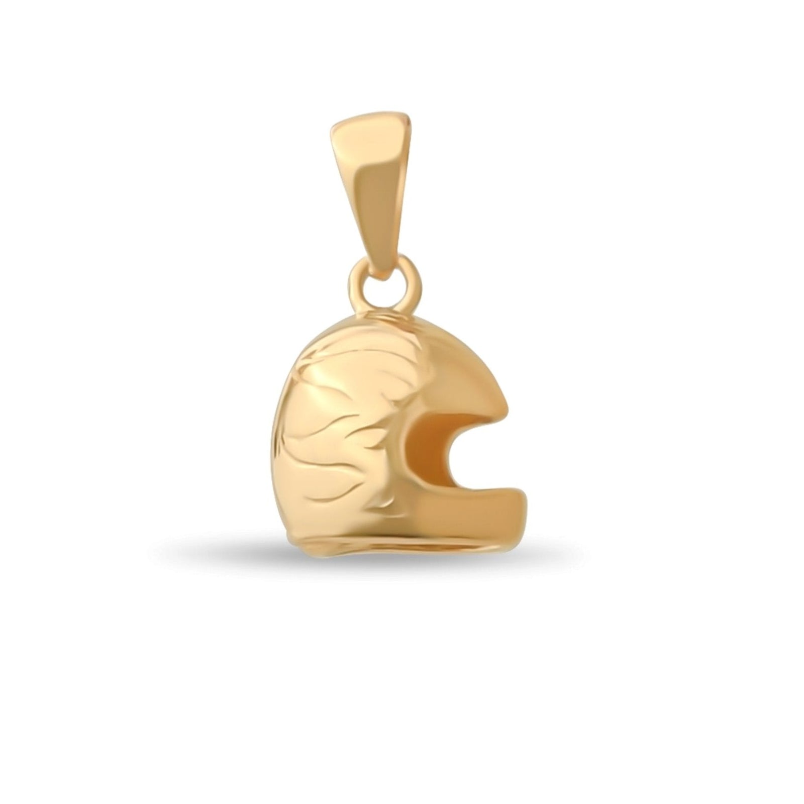 14ct Gold Motorbike Helmet Pendant | Unique Gold Biker Jewellery | Pendant Only - Kolié