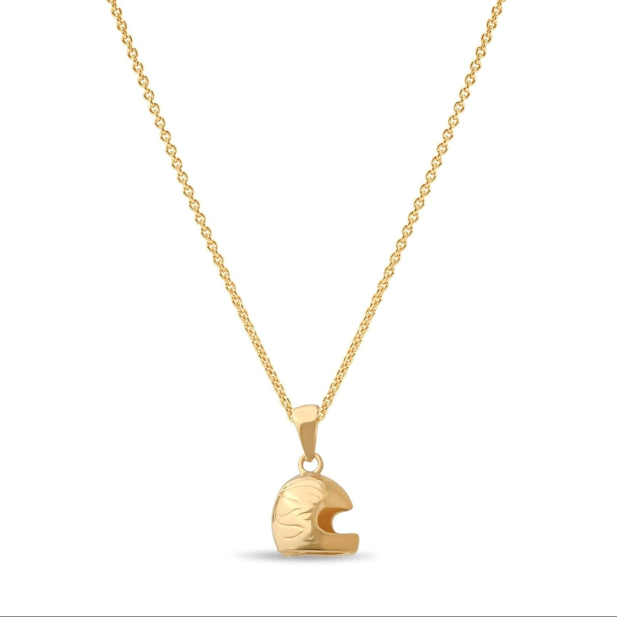 14ct Gold Motorbike Helmet Pendant | Unique Gold Biker Jewellery | Pendant Only - Kolié