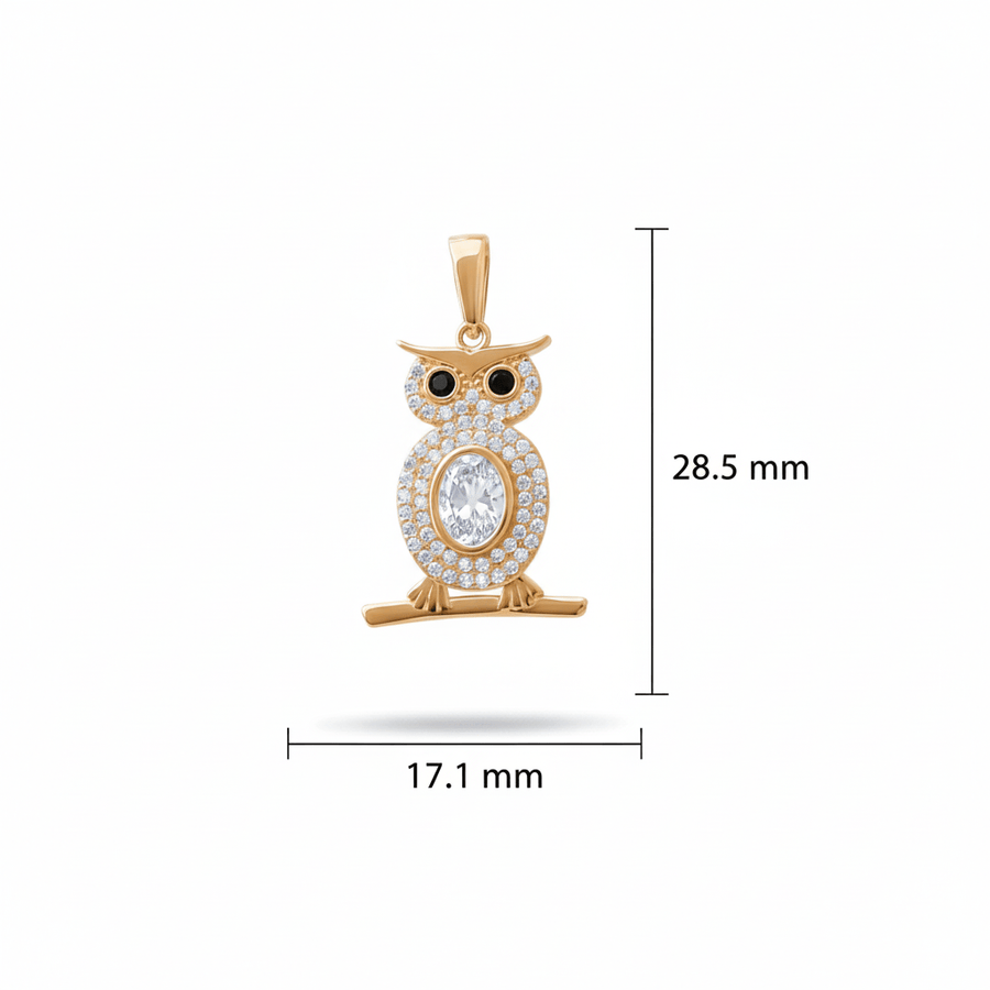 14ct Gold Owl Pendant – Pendant Only - Kolié Fine Jewellery