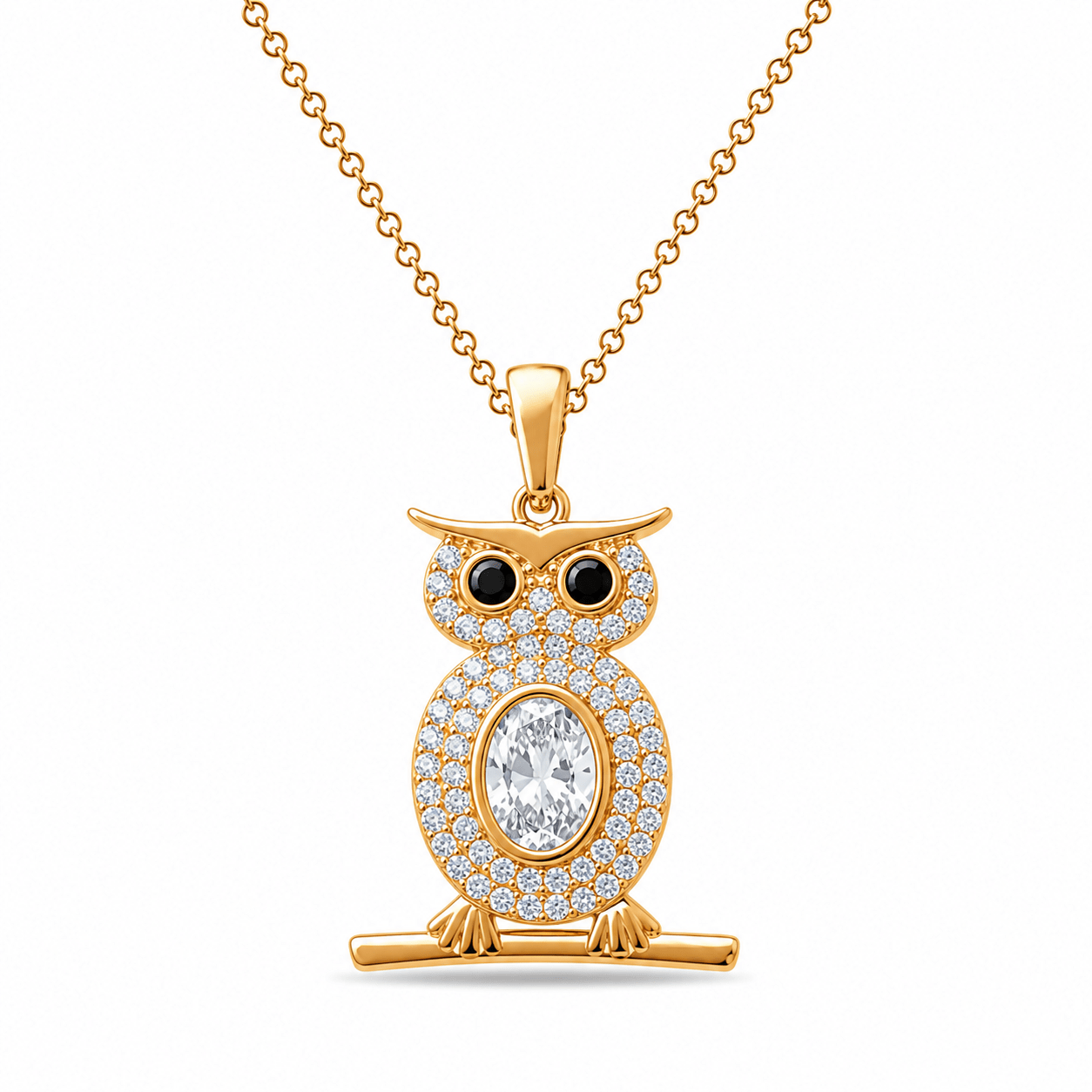 14ct Gold Owl Pendant – Pendant Only - Kolié Fine Jewellery